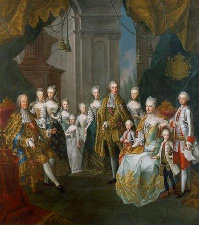 Martin van Meytens Stephan und Maria Theresia mit elf Kindern